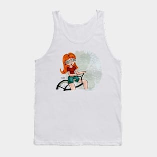 Riding her bike Tank Top